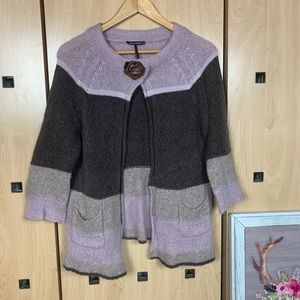 LUISA CERANO virgin wool blend knit cardigan